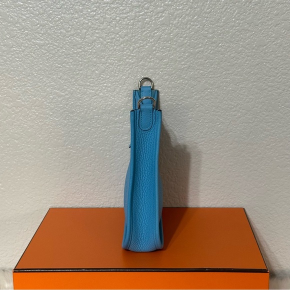 Hermes Evelyne 16 Mini TPM Clemence Palladium Hardware Bleu de Nord Stamp Z - Picture 6 of 13